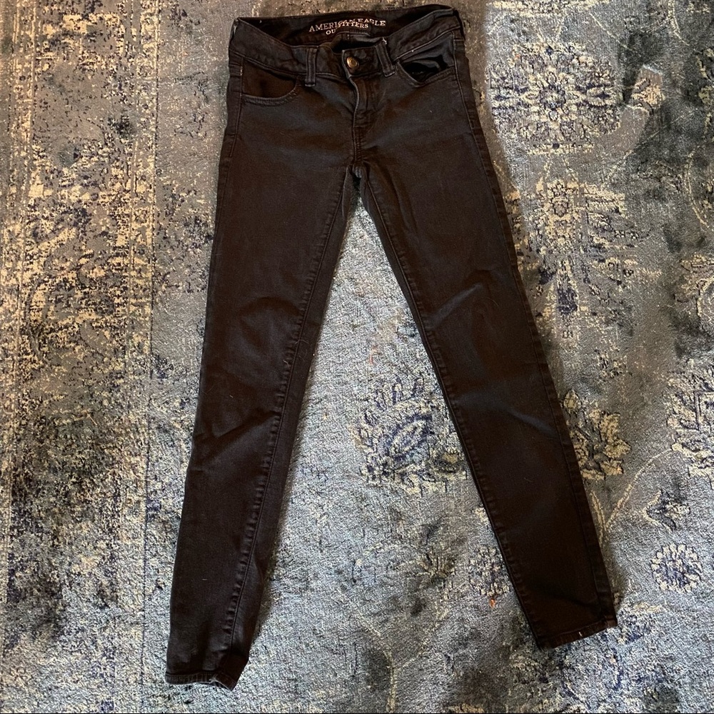 AE | black skinny jeggings | 0 short